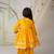 Yellow angrakha style kurti with matching dhoti for girls