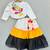 Floral hand embroidered top with tiered lehenged for girls