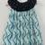 Teal elegance pleated dress with embellished black ruched neckline for girls