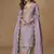 Lavender simar silk embroidered designer Palazzo suit