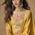 Yellow simar silk embroidered designer plazzo suit
