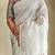 White Crush Organza Embroidered Saree