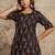 Black ikat print pure cotton kurta