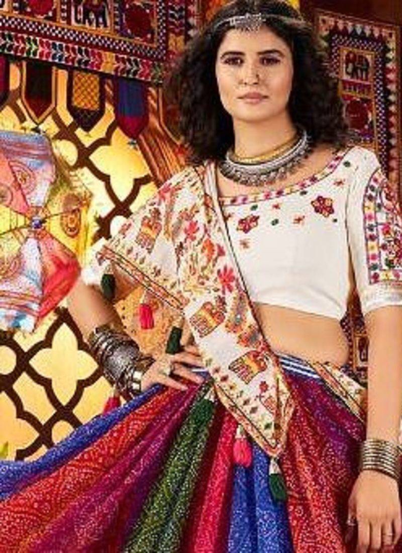 Multi Color Navratri Special fully stitched lehenga choli