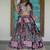 Black Digital Printed with Dori and Zari embroidered Chinnon Silk Ethnic lehenga