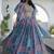 sky-blue Digital Printed with Dori and Zari embroidered Chinnon Silk designer lehenga