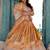 Yellow Digital Printed with Dori and Zari embroidered Chinnon Silk haldi lehenga