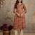 maroon floral cotton kurti