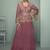 Peach chinon silk embroidered designer lehenga style suit