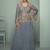 Grey chinon silk embroidered designer lehenga style suit