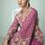Onion pink chinon silk embroidered designer style suit