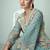 Sky blue chinon silk embroidered designer lehenga style suit