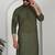 Chikankari embroidered cotton green kurta