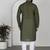 Chikankari embroidered cotton green kurta