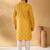 Cotton blend geometric printed yellow kurta