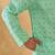 Cotton blend floral printed green kurta