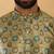 Silk blend abstract printed Green kurta