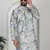 Silk blend floral printed blue kurta