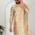 Silk blend floral printed lime yellow kurta