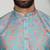 Silk blend floral printed sky blue kurta
