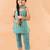 Aqua Blue Georgette Kurtas Set with Gotta Work - Festive Wear for Girls