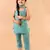 Aqua Blue Georgette Kurtas Set with Gotta Work - Festive Wear for Girls
