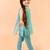 Aqua Blue Georgette Kurtas Set with Gotta Work - Festive Wear for Girls