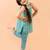 Aqua Blue Georgette Kurtas Set with Gotta Work - Festive Wear for Girls