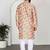 Silk blend floral printed yellow kurta