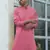 Cotton blend woven self desing pink kurta