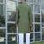 Cotton blend woven self desing olive green kurta