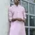 Cotton blend woven self desing pink kurta