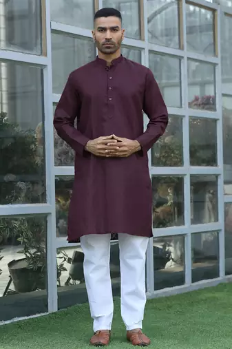 cotton blend purple kurta
