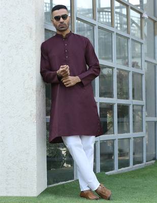 cotton blend purple kurta 5