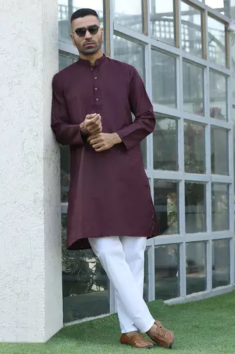 cotton blend purple kurta