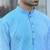 Cotton blend woven self desing sky blue kurta
