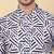 Men cotton blue and white geometric printed kurta