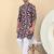Men cotton maroon and black geometric printed kurta