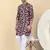 Men cotton maroon and black geometric printed kurta