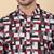 Men cotton maroon and black geometric printed kurta