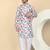 Men cotton Multicolor and white geometric printed kurta