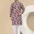 Men cotton purple and beige geometric printed kurta