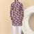 Men cotton purple and beige geometric printed kurta