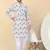Men cotton white and black geometric printed kurta