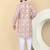 Men linen beige floral printed kurta