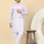 Men linen cream floral printed kurta