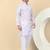 Men linen cream floral printed kurta