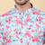 Men linen sky blue floral printed kurta