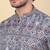 Men cotton blue ethnic motifs short kurta