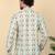 Men cotton green geometric printed short kurta